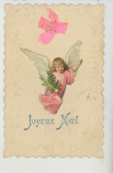 ENFANTS - ANGES - Jolie Carte Fantaisie Avec Découpis Fillette Ange Et Ruban Rose De "Joyeux Noël " - Other & Unclassified