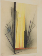 -DESSIN CRAYON PASTELS 1963 Signé Au Crayon Sur MARQUISE RANKNE? POST CUBISME   E - Zeichnungen