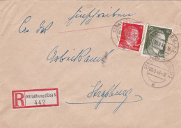1943--Lettre Recommandée STRASBOURG-Els 5  Pour STRASBOURG..timbres Deutsches Reich--cachet  03-03-43 - 1921-1960: Période Moderne