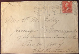 Etats-Unis, Divers Sur Enveloppe De New-York 23.5.1902 - Flamme Drapeaux STATION Y - (B2730) - Poststempel