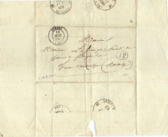 FRANCE Préphilatélie 1838: LSC De Evreux (Eure) Pour Les Andelys (S. Mar.), Taxée 2 - 1801-1848: Voorlopers XIX