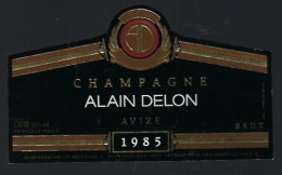 Etiquette Champagne  Brut Millesime 1985  Alain Delon  Avize Marne 51 - Champagner