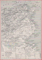 Tunisie. Carte Avec Chemin De Fer. Larousse 1948. - Documents Historiques