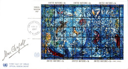 NATIONS UNIES FDC1967  VITRAIL DE CHAGALL - FDC