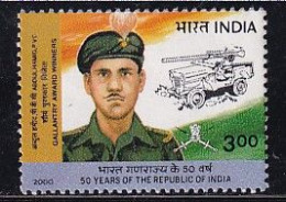 Abdul Hamid PVC India MNH 2000, Gallantry Award Winners, Army Jeep, Transport, Defence, - Andere (Aarde)