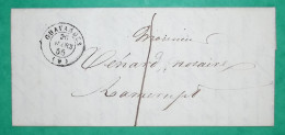 CAD TYPE 15 CHAVANGES AUBE CORRESPONDANCE LOCALE TAXE 1 POUR RAMERUPT 1855 LETTRE COVER FRANCE - 1849-1876: Période Classique