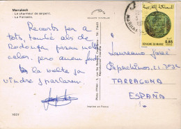 55016. Postal MARRAKECH (Maroc) 1975. Satmps Coin. Escenas Encantador Serpientes. Jinetes A Caballo - Marruecos (1956-...)