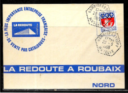 K102 - ARMOIRIE PARIS N° 1354B SUR LETTRE DE RAMBIDERSTROFF DU 28/09/66 POUR ROUBAIX - LA REDOUTE - 1921-1960: Modern Period