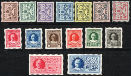 Vatican 1929, Series 13 Values MNH Without Express Stamps Papal Crest, Pope Pius XI, - Unused Stamps