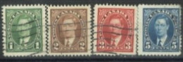 CANADA - 1937, KING GEORGE VI STAMPS SET OF 4, USED. - Gebraucht