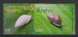 POLYNESIE - 2020 - N°YT. 1236 à 1237 - Escargots - Neuf Luxe ** / MNH / Postfrisch - Unused Stamps