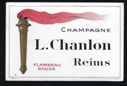 Etiquette Champagne Flambeau Rouge  L Chandon Reims Marne 51 " Ancienne Flamme Olympique?" - Champagne