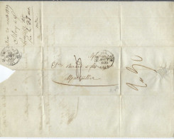 FRANCE Préphilatélie 1839: LAC De Aix-en-Provence (BdR) Pour Montpellier (Hérault) Taxée 4 - 1801-1848: Voorlopers XIX