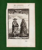 ST-PT MODA Trajes Portugueses PORTUGAIS 1700~ MANESSON MALLET Gravura Em Madeira - Stiche & Gravuren