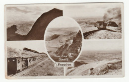 1950s Photo Postcard SNOWDON STEAM RAILWAY TRAIN Mountain Summit Gb Stamps Cover - Trenes