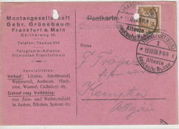 Drucksache Von Frankfurt (Main) Nach Kempten 1926 - Postcards