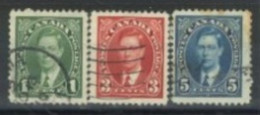 CANADA - 1937, KING GEORGE VI STAMPS SET OF 3, USED. - Gebruikt