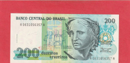 BANCO CENTRAL DO BRASIL .  200 CRUZEIROS  .  N°  A 0631056357 A  .  2 SCANNES  .  ETAT LUXE / UNC - Brazil