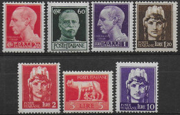 1945 Italia Luogotenenza 7v. Roma Mc MNH Sassone N. 529/35 - Sonstige & Ohne Zuordnung