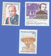 WALLIS ET FUTUNA 538 + 601 + 610 NEUFS ** PERSONNAGES CÉLÈBRES - Nuovi