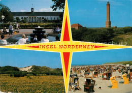 73297072 Norderney Nordseebad Kurhaus Brunnen Leuchtturm Strand Landschaftspanor - Norderney