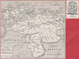 Venezuela. Carte Et Armoiries. Larousse 1948. - Historische Dokumente