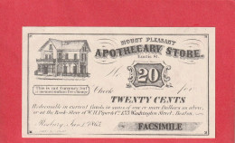 FACSIMILE . 20 Cents MOUNT PLEASANT APOTHECARY STORE . ROSBERY .  2 SCANNES - Autres & Non Classés