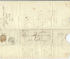 FRANCE Préphilatélie 1842: LAC De Jonzac (Char. Mar.) Pour Bordeaux (Gironde), Taxée 3 - 1801-1848: Precursori XIX