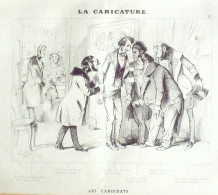 Litho Grandville Jean-Jacques Les Candidats Planche 18 1838 - Estampas & Grabados