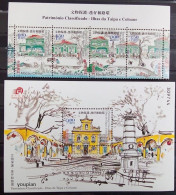 Macau 2003, Cultural Heritage - Architecture Of Taipa And Coloane, MNH S/S And Stamps Strip - Ongebruikt