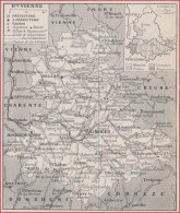 Carte Du Département De La Haute Vienne (87). Préfecture, Sous Préfecture ... Chemin De Fer. Larousse 1948. - Documents Historiques