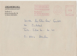 Deutsche Bundespost Brief Mit Freistempel VGO PLZ Oben Dresden 1993 Nagema AG A08 3100 - Macchine Per Obliterare (EMA)