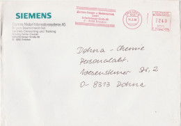 Deutsche Bundespost Brief Mit Freistempel VGO PLZ Oben Dresden 1993 Siemens Energie E11 2814 - Frankeermachines (EMA)