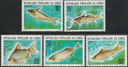 THEMATIC FAUNA:  FRESHWATER FISH    5v   -   CONGO - Peces