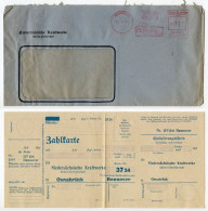 Germany 1941 Cover & Zahlkarte; Osnabrück - Niedersächsische Kraftwerke; 12pf. Meter W/ Slogan - Machines à Affranchir (EMA)