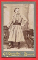 -- PHOTO CDV MILITAIRE Régiment ZOUAVE / Photographe Ch. KARSENTY à BIZERTE (Tunisie) -- - Guerre, Militaire