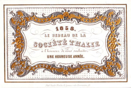 DE 1904 -Carte Commerciale Gravee En Relief De La Societe Thalie 1858, Imp Vander Meulen & Symons, - Sonstige & Ohne Zuordnung