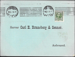 Denmark Cosmopolitan Shipping Line Postcard Mailed To Aalesund Norway 1910 - Storia Postale