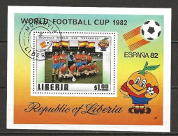 1980  Block 96  Fussball Weltmeisterschaft 1982   Gebraucht - Liberia