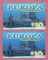 USA- Europa- International Prepaid Phone Cards- Used By 10 Dollars- Lot Of Two Cards - Andere & Zonder Classificatie