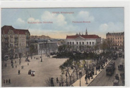 39071207 - Posen / Poznan. Raczynski`sche Bibliothek Provinzial-Museum Strassenbahn. 1914 Feldpost Leichte Stempelspure - Poland