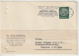 Deutsches Reich, München Nach Kempten 1934 - Entiers Postaux Privés