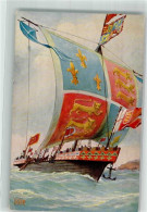 39828807 - Englisches Kriegsschiff 14 Jahrhundert Sign. Rave Chr. Karte Nr.58 - Altri & Non Classificati