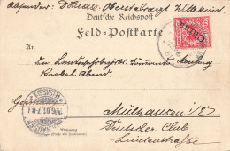 Allemagne Chine Wittekind Timbre Reich Surcharge China Cachet 1901 Sur Carte , Bureaux Allemands - Deutsche Post In China