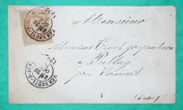 N°28A CAD TYPE 17 VERNEUIL SUR AVRE EURE CORRESPONDANCE LOCALE POUR PULLAY 1870 LETTRE COVER FRANCE - 1849-1876: Klassik