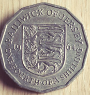 JERSEY : 1/4th Of A SHILLING 1964 KM 25 - Jersey