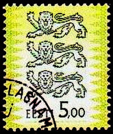 (!) 2002 Estonia ESTLAND Coat Of Arms Tre Lions Used. Mi. Nr. 413 II Used ( 0 ) 5 Kroon - Estonie