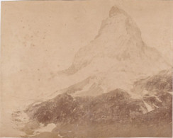 Photo De Particulier 1888  Suisse  Zermatt Le Grand Mont Cervin  Vue Générale   Réf 30305 - Orte