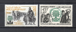 MAROC N°  402 + 403    NEUFS SANS CHARNIERE  COTE 2.00€    ANNEE DU REFUGIE - Marruecos (1956-...)