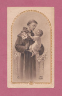 Santino, Holy Card- S.Antonio ( Color Seppia-Incorniciato Oro)- Ed. Enrico Bertarelli N° R428- Dim. 104x 61mm - Devotieprenten